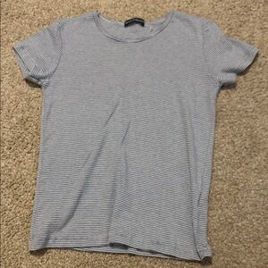 Women’s Brandy Melville navy and white striped shirt